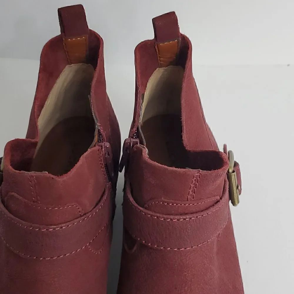 Lucky Brand LK-Boomer Leather Ankle Bootie Ruby Wine Size 7.5 M - Picture 9 of 13